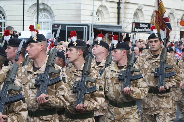 Soldiers from the Second Battalion of the Royal Regiment of Fusiliers.