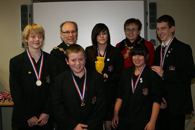 Winners: Middleton Technology School with the Mayor and Mayoress of Rochdale