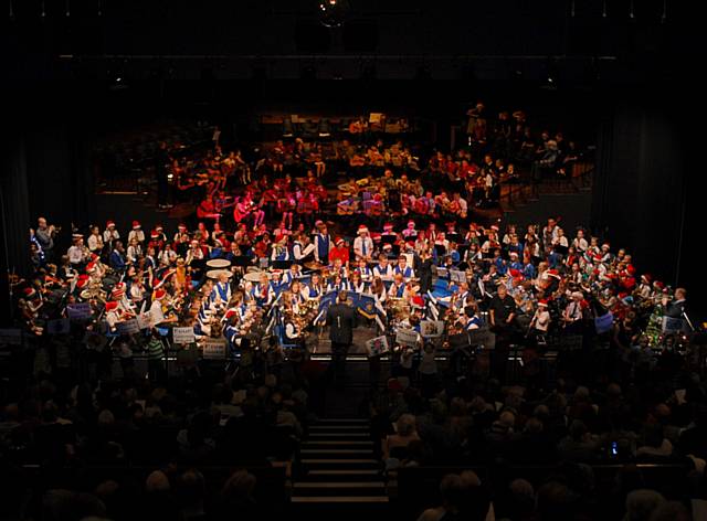 Brass band performing at the annual Christmas Cracker
