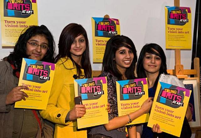 Muslim girls from Rochdale at The Equality and Human Rights Commission’s launch of Young Brits at Art 2010 at Tate Liverpool.