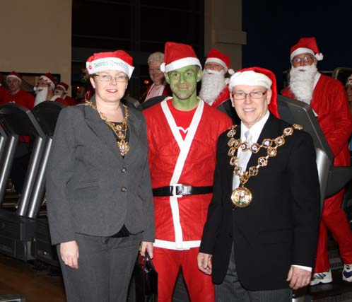 Health and Fitness Manager, Rich Ainley with the Mayor of Rochdale, Councillor Keith Swift and the Mayoress Sue Etchells