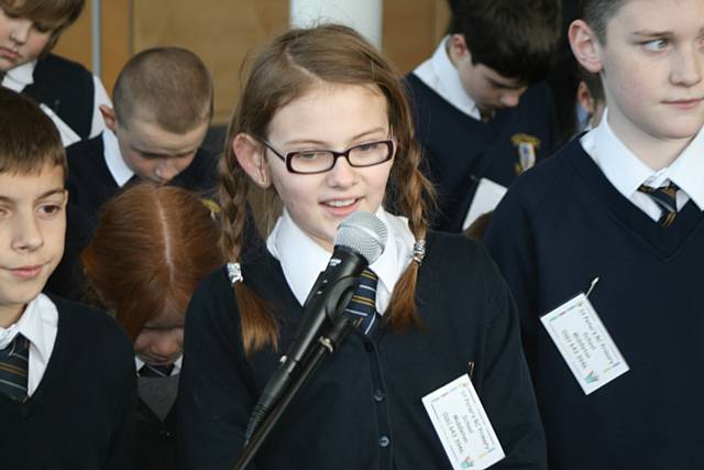 St Peter's pupils singing.