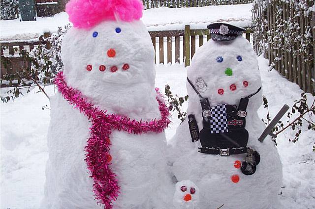 'Snow Patrol', built by Emma Lord and 7-year-old Tyler Hughes of Castleton