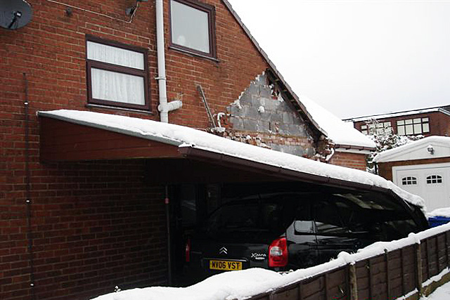 Porch collapse in Milnrow