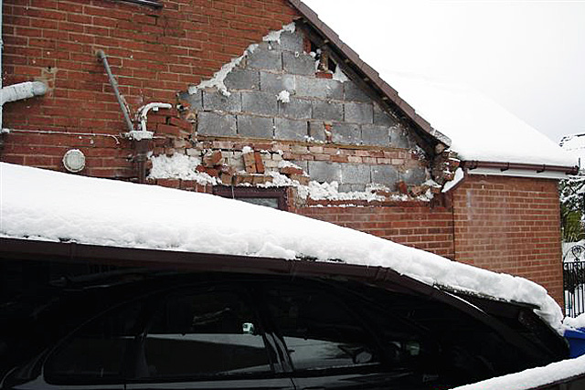 Porch collapse in Milnrow