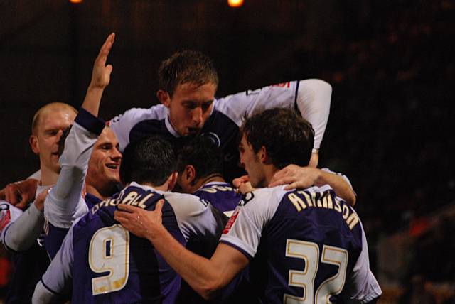 More celebrations of O'Grady's goal.