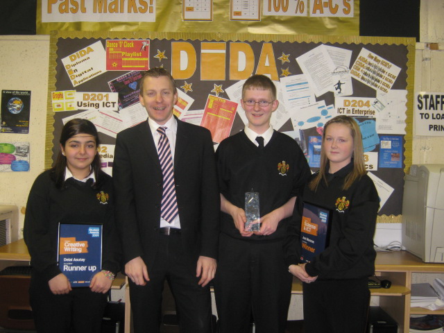 The successful Heywood students with proud teacher Neil Wilson, Head of Year 9.