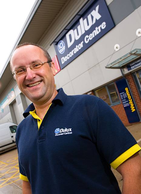 Store Manager Tony Woodiwiss at Rochdale's new Dulux Decorator Centre.