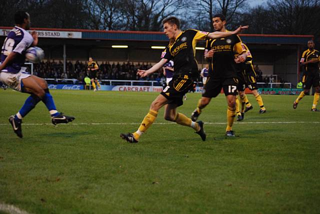 Brisley's attempted clearance cannons off O'Grady, leaving Wiseman to double Dale's lead.