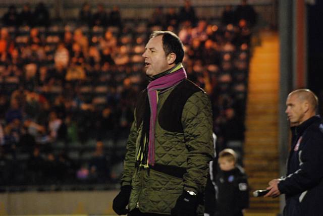 Keith Hill keeps an eye on proceedings from the touchline.