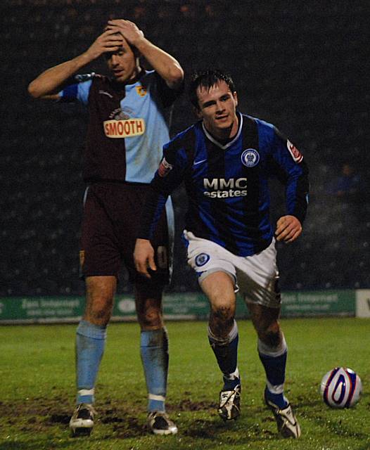 Dagnall wheels away after netting Dale's second.