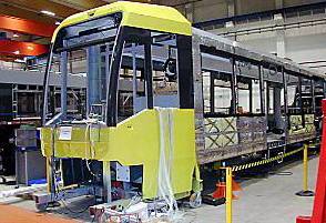 The trams being built in Vienna.