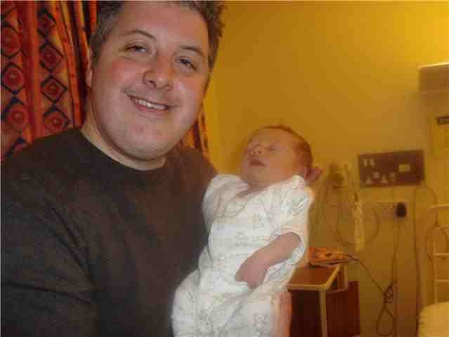 Councillor Dale Mulgrew with his newborn son Tristan Joseph.