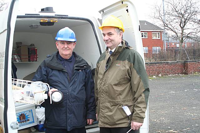 On the job: Pest control officer John Melia with Environmental Control Manager Andrew Gumbley