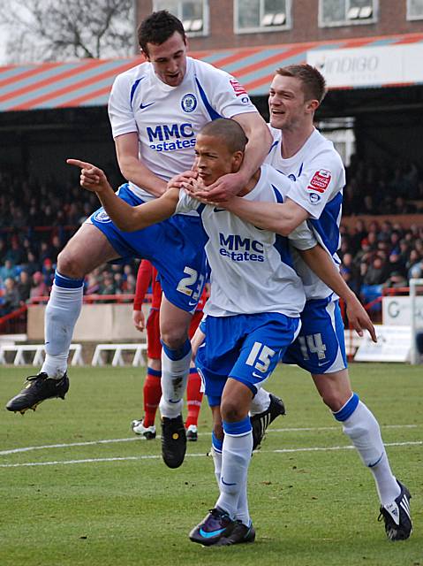 Thompson celebrates his opener.