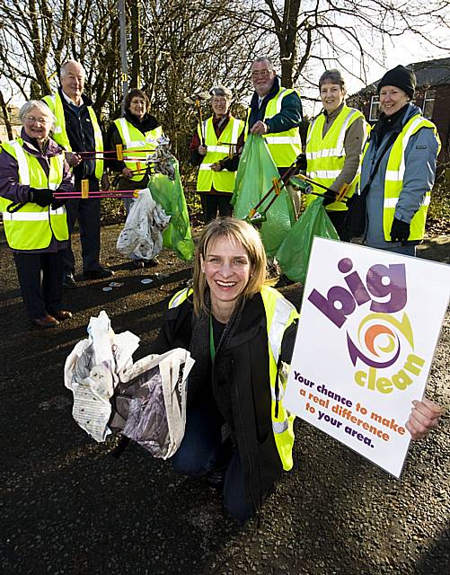 GET A GRIP! Councillor Wera Hobhouse and members of the Wardle Society get set for a Big Clean litter pick.