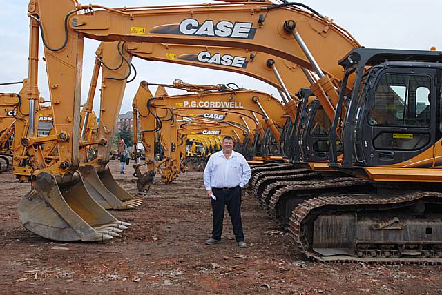 PGC Demolition and Skip Hire managing director Peter Cordwell with some of the company diggers.