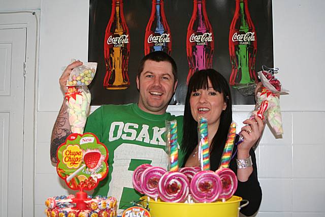 Tickling tastebuds: John and Michaela have opened an old fashioned sweet shop in the centre of Castleton.