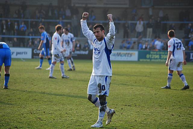 Le Fondre celebrates at the final whistle.