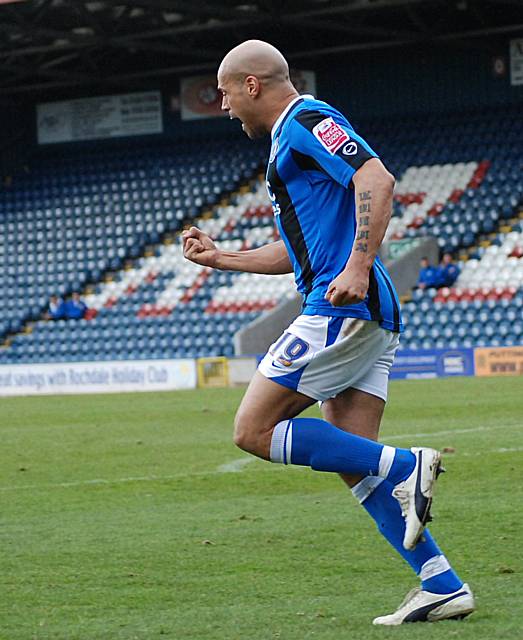 Thorpe celebrates his opener.