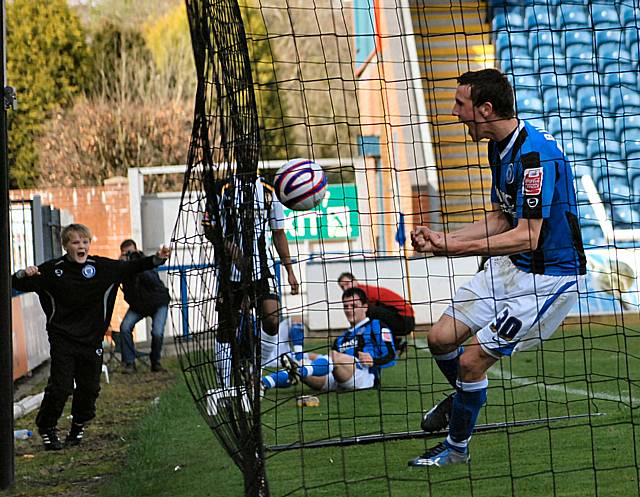 Buckley celebrates his goal.