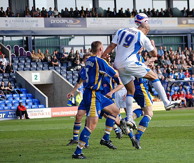 This header from Lee Thorpe came within inches of giving Dale the lead as it hit the crossbar.