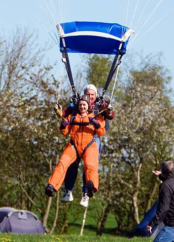 Kirsty - almost there as she braces herself for the impact