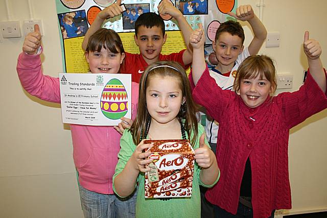 Best value egg; Pupils at St Andrews Primary School give the Aero egg the thumbs up!