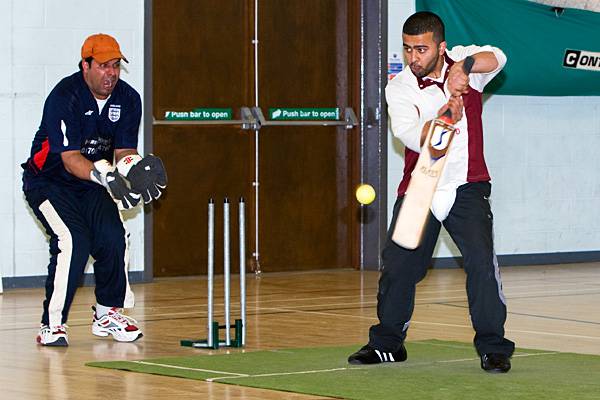 Action from the BASAF Indoor Cricket competition.