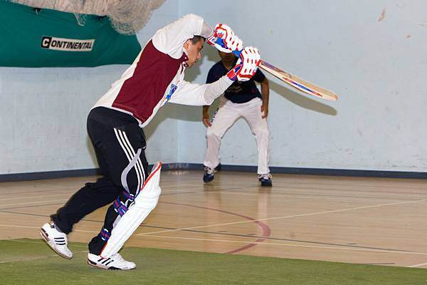 Action from the BASAF Indoor Cricket competition.