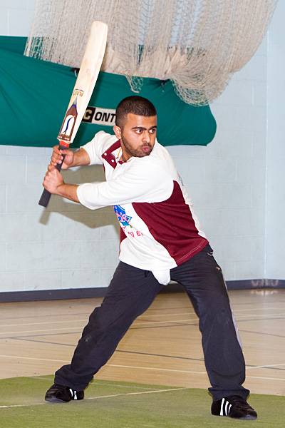 Action from the BASAF Indoor Cricket competition.