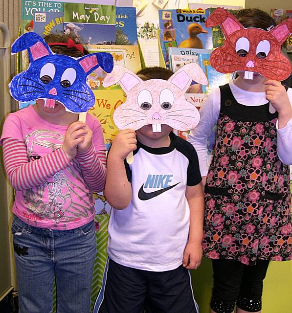 Easter bunnies at Middleton Library