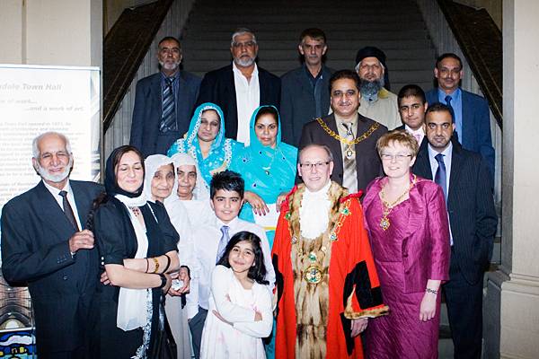 Mayor Keith Swift, Mayoress Sue Etchells with Deputy Mayor Zulf Ali and family