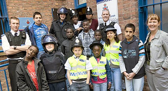 Youngsters enjoy their visit to the GMP museum with officers from the Rochdale North Police team.