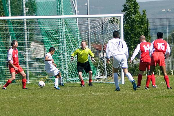 Alliance Football Shield - Rochdale Police versus Sports for All - Jabbar Khan opens the scoring