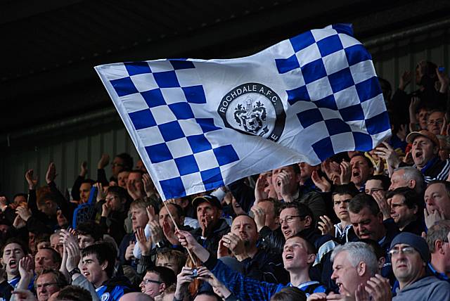 Dale fans keep the flag flying ahead of kick off.