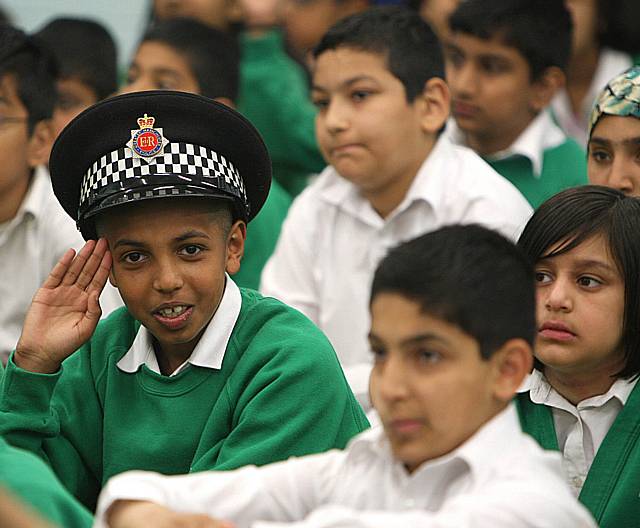 Police officers visited Deeplish Primary School