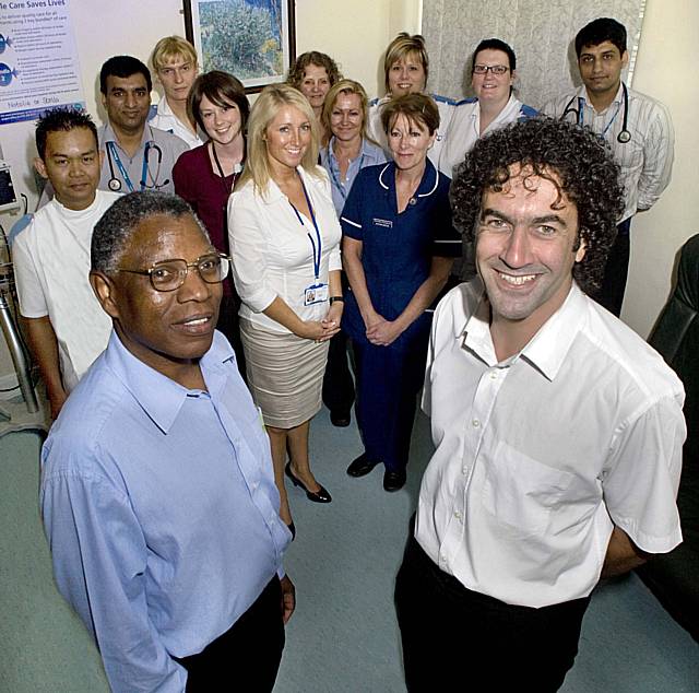 Dr Robert Namushi and Dr Khalil Kawafi with the stroke team.