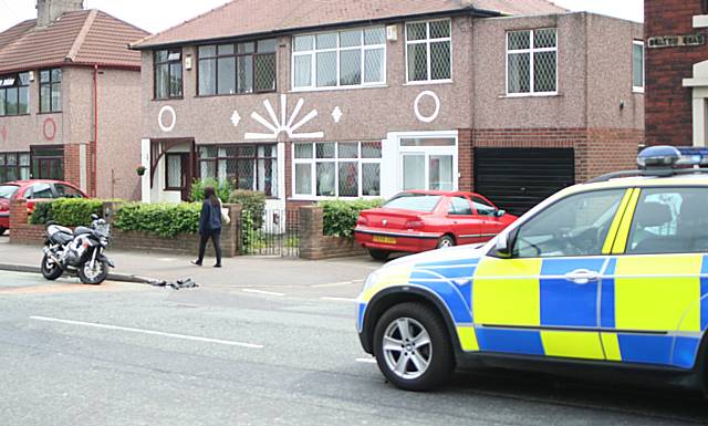 Traffic build up: The motorbike veered into a turning car on Bolton Road