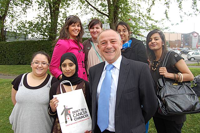 Latest recruits: Students with Medical Director Dr Nick Dawes during Volunteers Week (1-7 June).