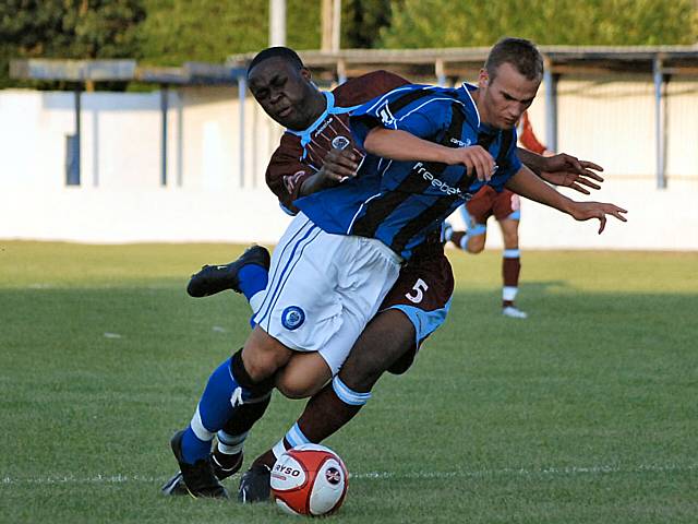 Kallum Higginbotham is felled in the box to win Dale's second half penalty.