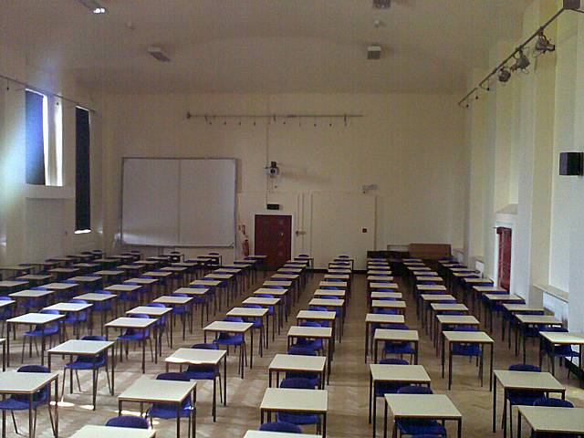 The school hall where we all sat exams