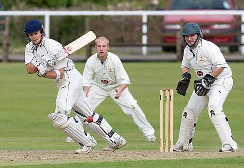 Unsworth's overseas professional for the second year, Darren Love adds to his five wickets with sixteen runs off the bat.