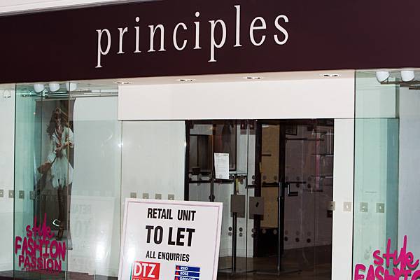 One of the empty units at Rochdale Exchange Shopping Centre - the former Principles store