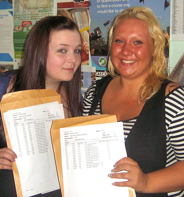 Becky Davies (2 Cs 1 D) and Sara Maxwell (1 C 2 Ds) of St Cuthbert's.