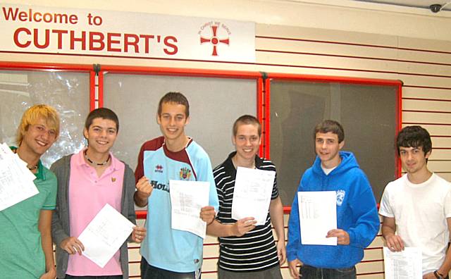 St Cuthbert's lads pleased with their results: Billy Durkin, Thomas Spillane, Ronan Szelesi, James Digan, Liam Mitchell, Marco Petrillo.