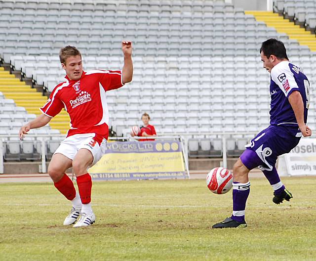 Dagnall hits the shot that ultimately gives Dale an equaliser late in the first half.