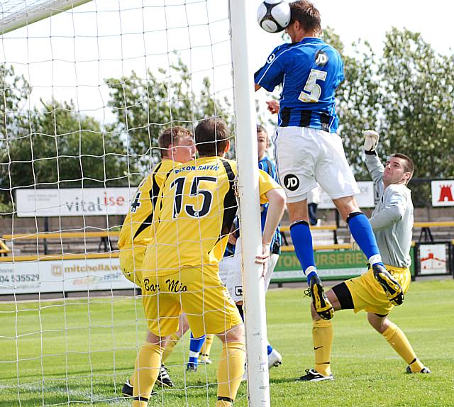 Craig Dawson appears to nod his first goal for Dale but it was chalked out for Adam Le Fondre's supposed foul on the goalkeeper.