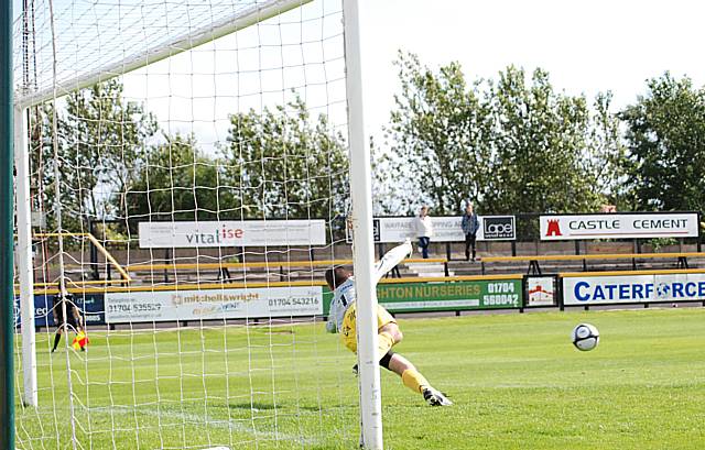 Jones' shot arrows towards the bottom corner.