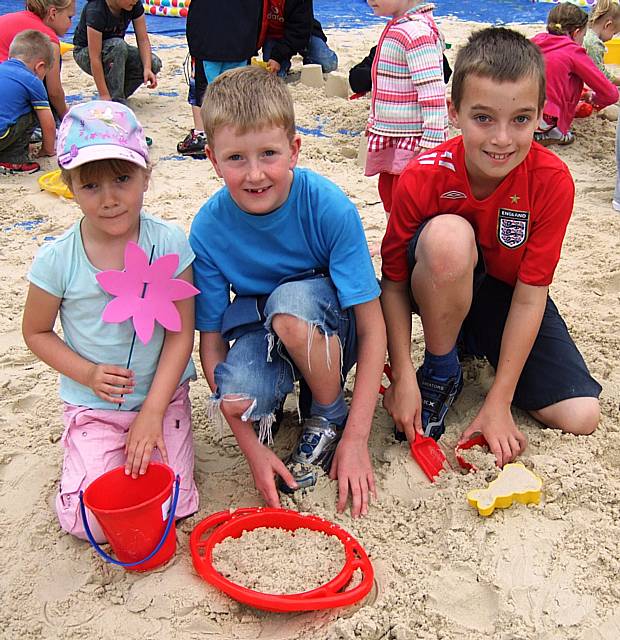 On the beach: Youngsters enjoy Rochdale’s Play Day.